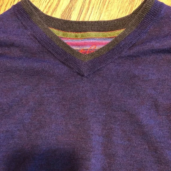 Robert Graham Pursuit V-Neck Wool Sweater - Picture 4 of 8